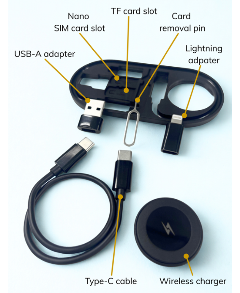 HKUST 7 in 1 Multifunctional Charging Set with PU Leather Sleeve